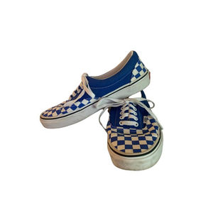 VANS Off The Wall Womens Blue Checkerboard Pattern Shoes Mens 8.5 Womens 10